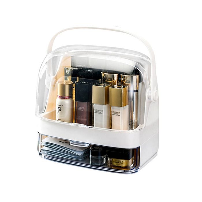 SOGA 2-Tier White Countertop Makeup Storage Organiser