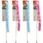 4PK Paws & Claws Play Wand Cat Toy 50cm Assorted