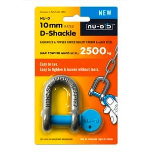 NU-D 10mm Galvanised Powder Coated D Shackle