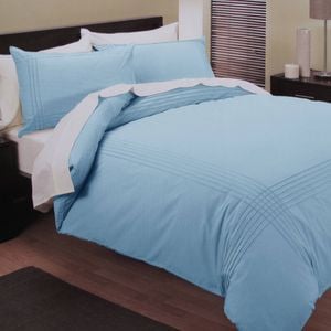 Belmondo 225TC Pintuck Quilt Cover Set King Light Blue