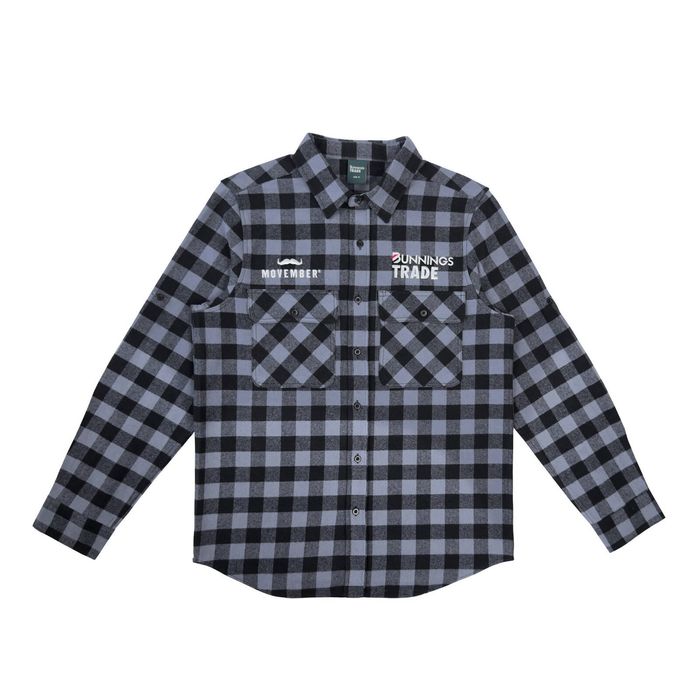 Bunnings Trade Movember Flannelette Shirt Size 4XL