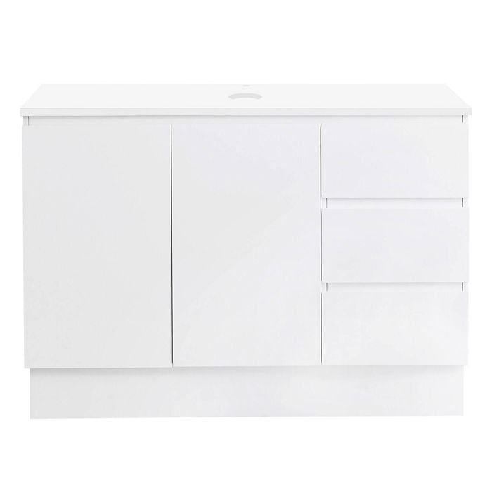 CIBO 1200mm White Nordic Full Height Bathroom Vanity With Solid Surface Top