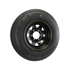 Sunrise Trailer 15" Wheels Rim And Tyre Fitted - Landcruiser 6 Stud, 225r15lt - Black - Wrtlc15225b