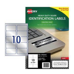 Avery Heavy-duty Laser Label Silver 20pk (10/sheet)