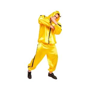 More Than Party Rapper Costume Yellow Shiny Hooded Jacket And Pants L/XL