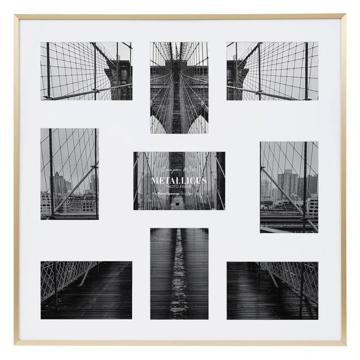 Cooper & Co. Metal 9 Slot Collage Photo Frame 10x15cm Gold