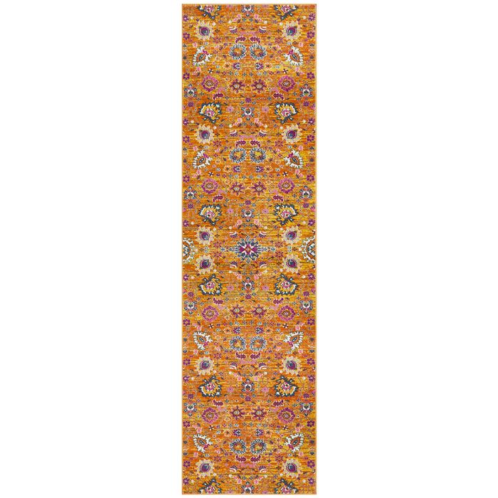 The Rug Connection Garden 210 Rust 300x80cm - Medium Runner Transitional Pet Friendly Indoor Rug