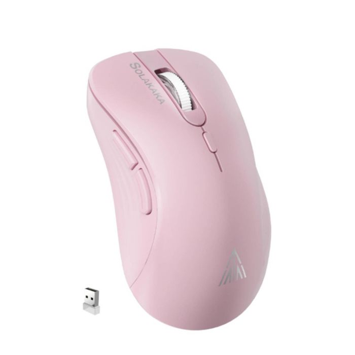 SOLAKAKA Silent Wireless Mouse Bluetooth 2.4GHz 4200 DPI 7 Buttons - Pink