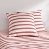 Dreamaker Cove Washed Cotton Yarn Dyed Wide Stripe Euro Pillowcase Rust Twin Pack