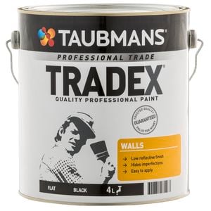 Taubmans 4L Black Flat Tradex Interior Wall Paint