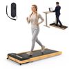 Homfurn Wooden Walking Pad, Portable Walking Pad Treadmill with LED Display, No Assembly Required, Oak