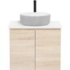 CIBO 600mm Coast Veneer Nordic Wall Hung Bathroom Vanity With Light Grey / White Countertop Basin