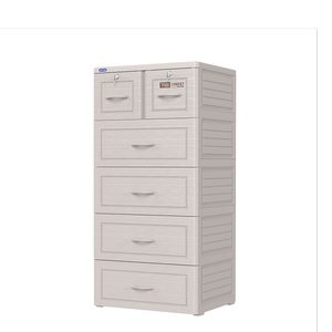 DuyTan TABI Premium 5 -Tier Drawer Plastic Storage Unit Shelf 60x48x124cm White Wood Look