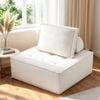 Homfurn Floor Sofa Lounge Chair – Boucle Fabric, High-density Foam, Removable Pillow, No Assembly, White