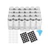 24 Pcs Glass Spice Jars With 48pcs Black Labels