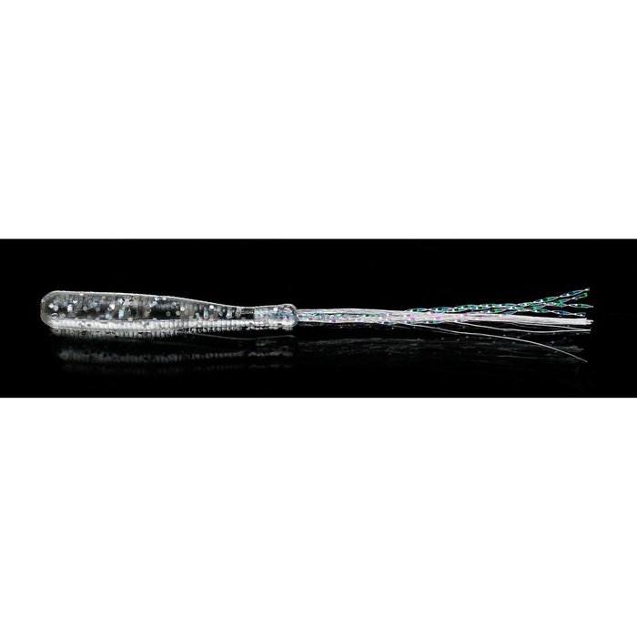 Fish Arrow Flasher Worm 1" SW Soft Plastic Ajing Fishing Lure 02 Clear Holo
