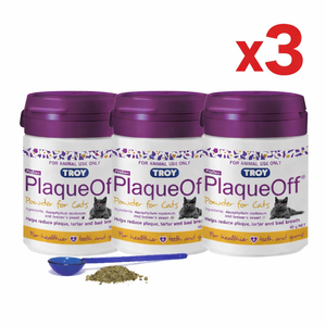 Troy Plaqueoff Powder For Cats 40 G Each X 3
