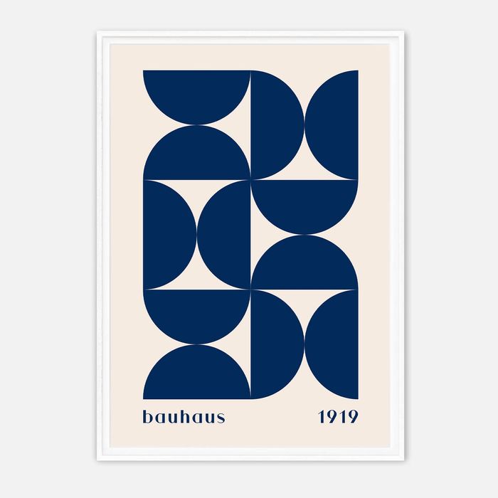Galrie Bauhaus 1919 - Elegant Minimalist Geometric Art Print for Modern Interiors, White Frame, A2 42 x 60cm (16 x 24inch)