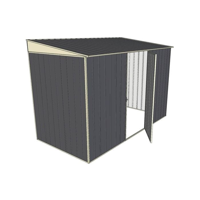 Build-a-Shed 1.5 x 2 x 3m Single Hinged Side Door Skillion Shed - Grey