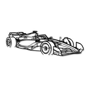 Ignite Laser Formula Race Car Stylish Side View Silhouette Metal Wall Art Rustic Metal 15.7" - 40 cm