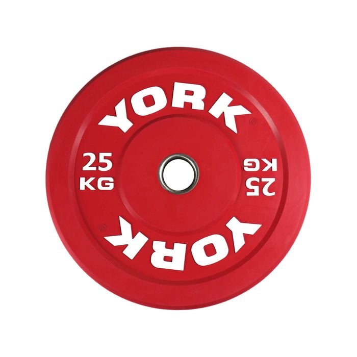 York 25KG Colour Rubber Olympic Bumper Plate Single