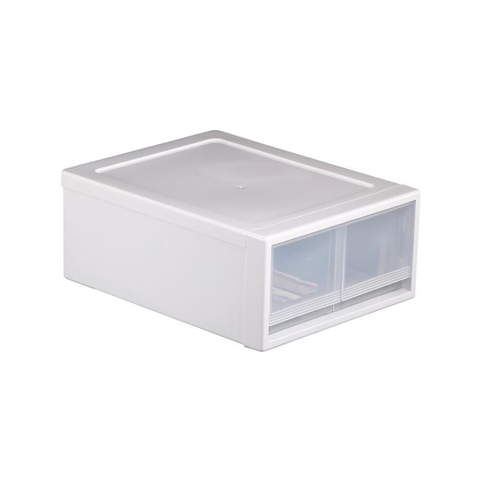 Inabox 34 x 27 x 14cm White Twin Vertical Stackable Drawer