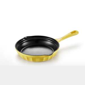 BUYDEEM CP542 Enameled Cast Iron Breakfast Pan Yellow