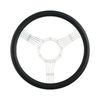 Cal Custom 15.5" Banjo Billet Aluminium Steering Wheel, Black Leather Half-Wrap