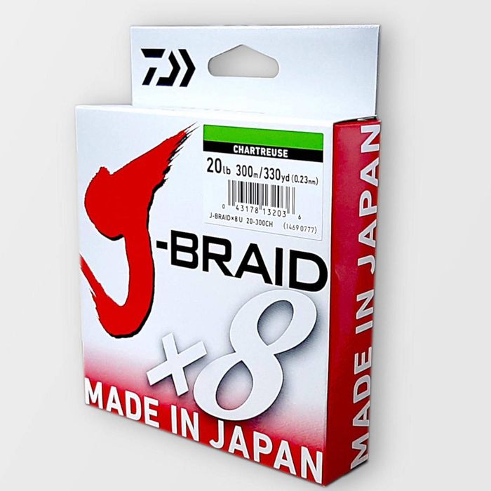 Daiwa j braid x8 300m chartreuse colour pe fishing line 8lb