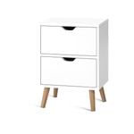 Artiss Bedside Table 2 Drawers Nightstand - BODEN White