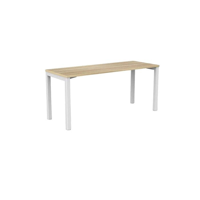 Olg Axis Table 4 Leg White Frame New Oak Smooth Top L1600mm X W600mm