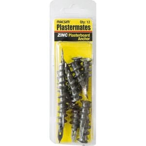 Macsim 42mm Plastermate Zinc Anchor - 12 Pack