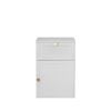 European Cabinetry Hampton Round Brass Porto Bedside Table White