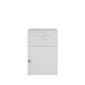 European Cabinetry Hampton Round Brass Porto Bedside Table White