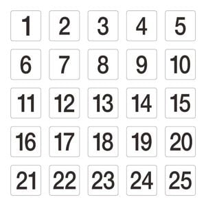 Olympia Plastic Table Number Inserts Double Sided 1-50 Set 95x105mm Restaurant Cafe Wedding Event Signage