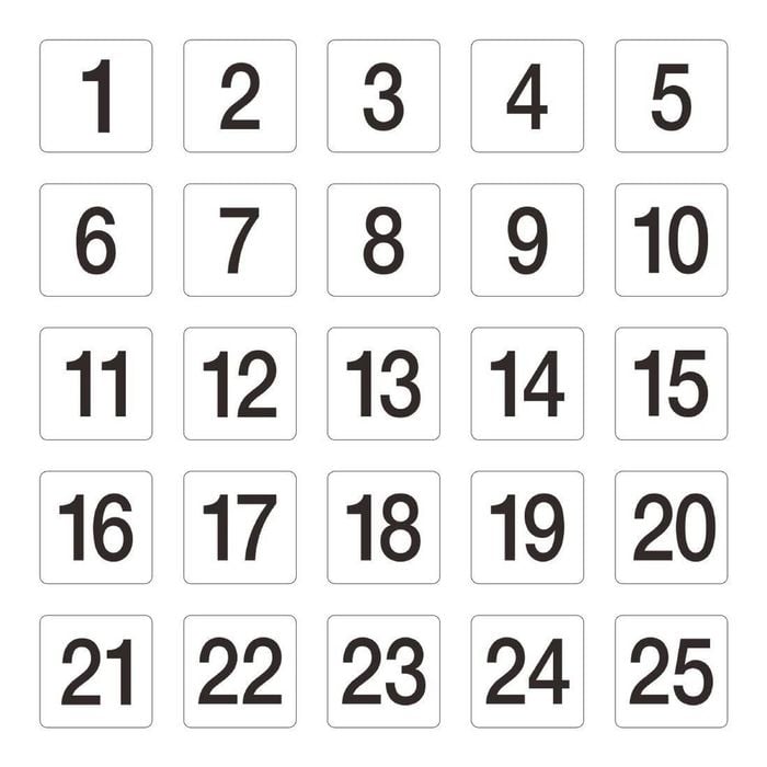 Olympia Plastic Table Number Inserts Double Sided 1-50 Set 95x105mm Restaurant Cafe Wedding Event Signage