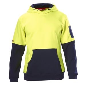 Hard Yakka Yellow/Navy Hi Vis Hoodie - Size M