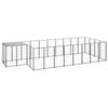 vidaXL Dog Kennel Black 10.89 m² Steel