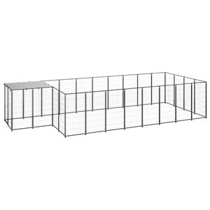 vidaXL Dog Kennel Black 10.89 m² Steel