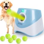 Advwin Automatic Dog Ball Launcher Thrower Interactive Dog Toys with 6 Tennis Balls Blue