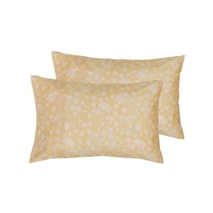 Ecology Solaris Pillowcase Pair Size 73 x 48cm Blush/Lemon Bedding