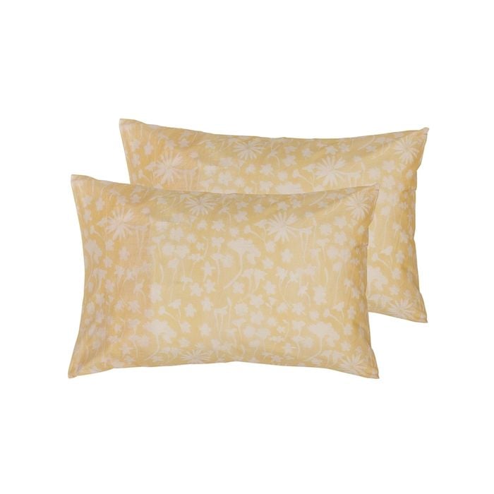 Ecology Solaris Pillowcase Pair Size 73 x 48cm Blush/Lemon Bedding