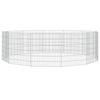 vidaXL 12-Panel Animal Enclosure Animal Run Cage Pet Hutch Galvanised Iron