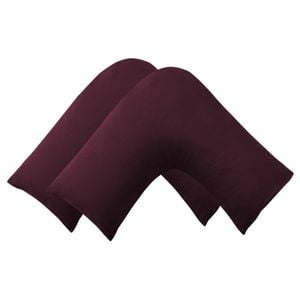 Dreamaker Superfine Washed Microfibre V-shape Pillowcase Twin Pack - Cherry