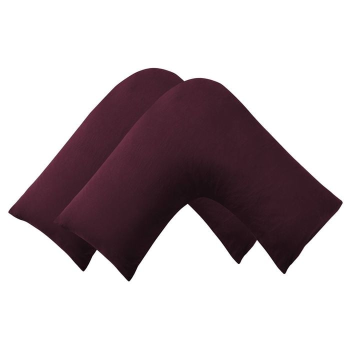 Dreamaker Superfine Washed Microfibre V-shape Pillowcase Twin Pack - Cherry
