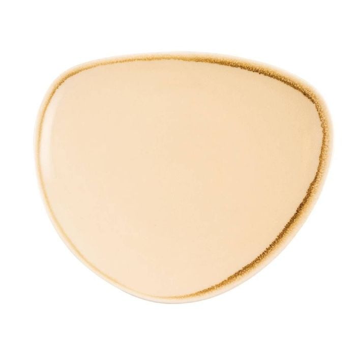 Olympia Triangular Plate Kiln Sandstone 230mm 6 Pack Commercial Catering Tableware