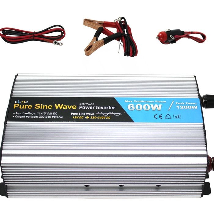 Elinz 600W/1200W Pure Sine Wave Power Inverter 12V-240V AUS Plug Car Boat Caravan