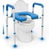 Altus Raised Toilet Seat Adjustable Over Toilet Frame with Padded Seat Blue