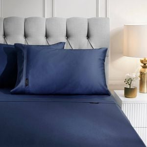 Sheraton Luxury Maison Bamboo/Cotton Sheet Set Single Deep Blue