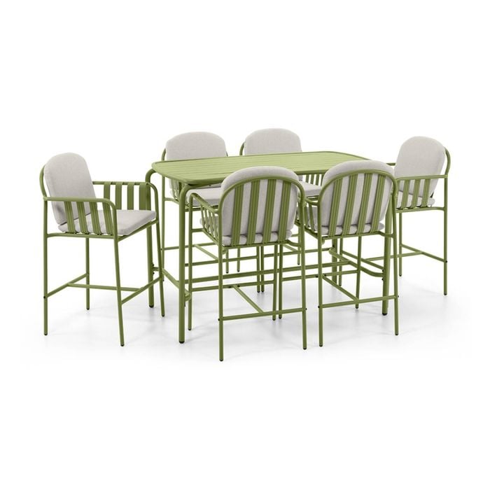 Mornington Outdoor 1.5m Bar Setting With 6x Stools Seagrass
